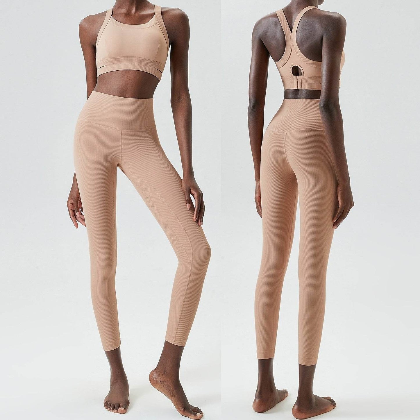 2pcs set Yoga Clothes Sleeveless Crop Workout top and Gym Leggings