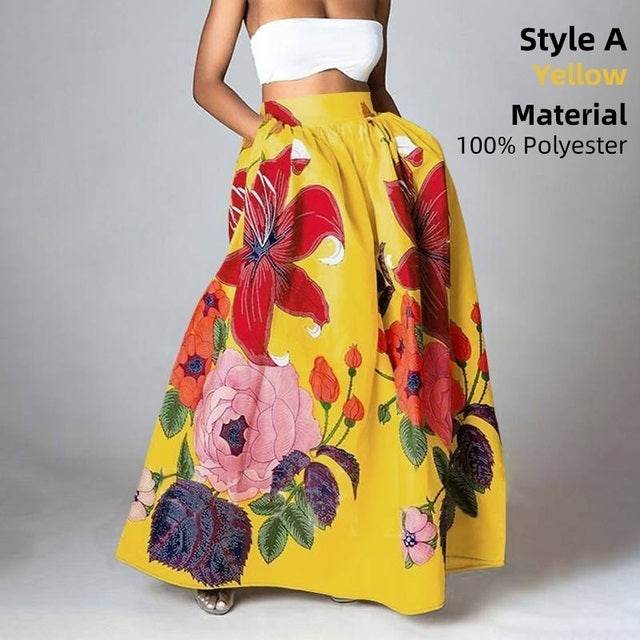 Elegant Bottoms Skirt Floral Long Maxi prairie Skirt