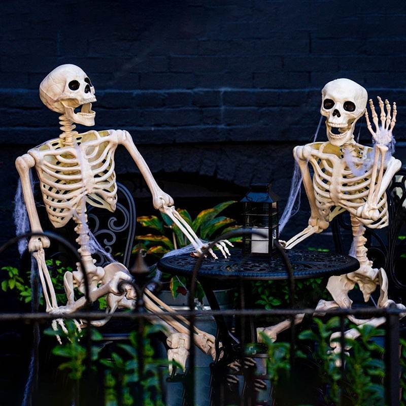 Halloween Movable Joint Skeleton Plastic Model 90cm Party Outdoor Decoration Props