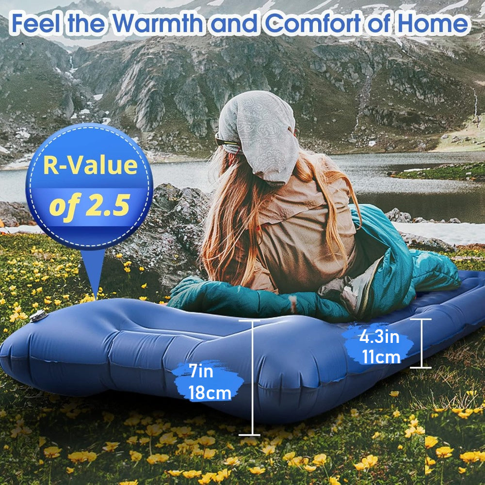 5-Inch Inflatable Camping Sleeping Mat with Pillow-4