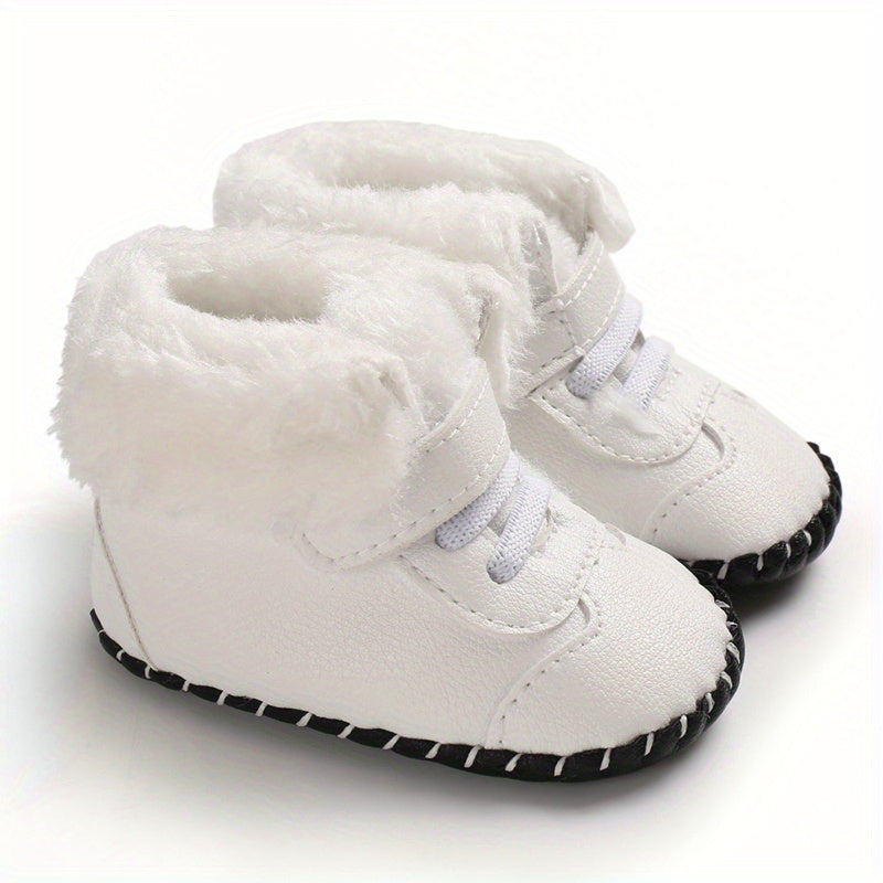 Baby Boys Girls Kawaii & Cute Warm Plush Booties, Comfortable Breathable Snow Boots For Infant Newborn Prewalkers