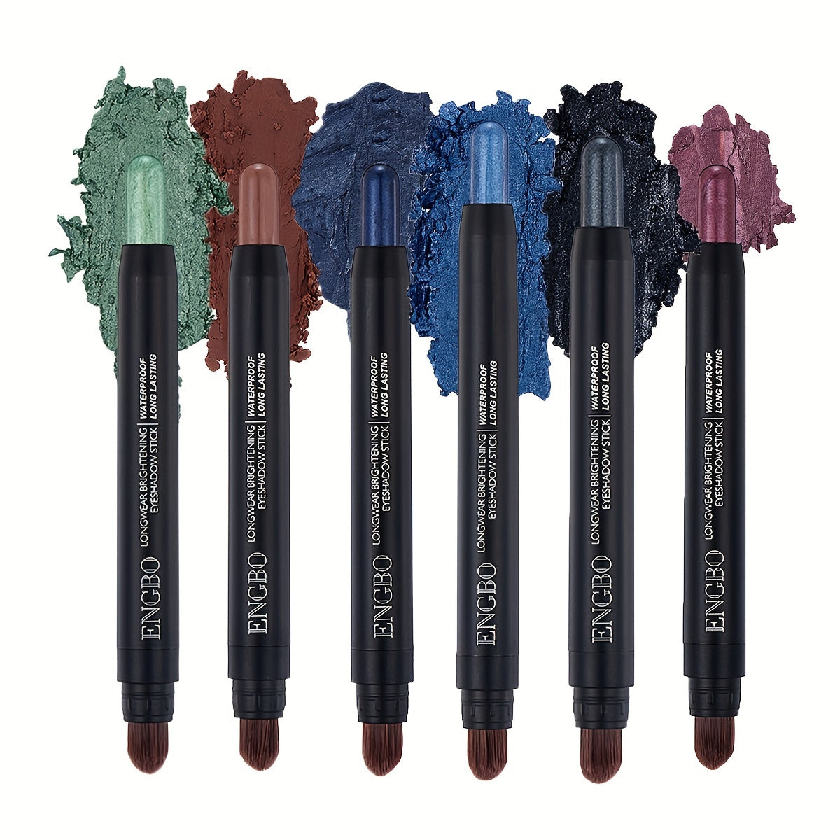 12-Color Smudge-Proof Eyeshadow Stick with Brush Head - Glitter, Matte, and Shimmer Crayon for Long-Lasting Makeup For Music Festival