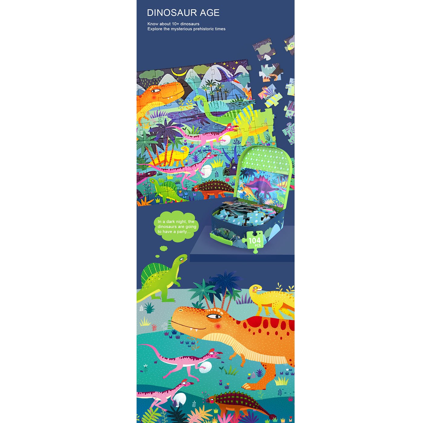 Dinosaur Age 104pcs Puzzle Gift Box-2