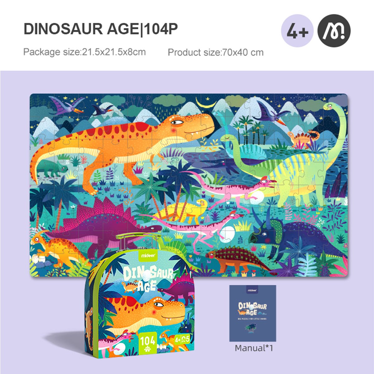 Dinosaur Age 104pcs Puzzle Gift Box-1