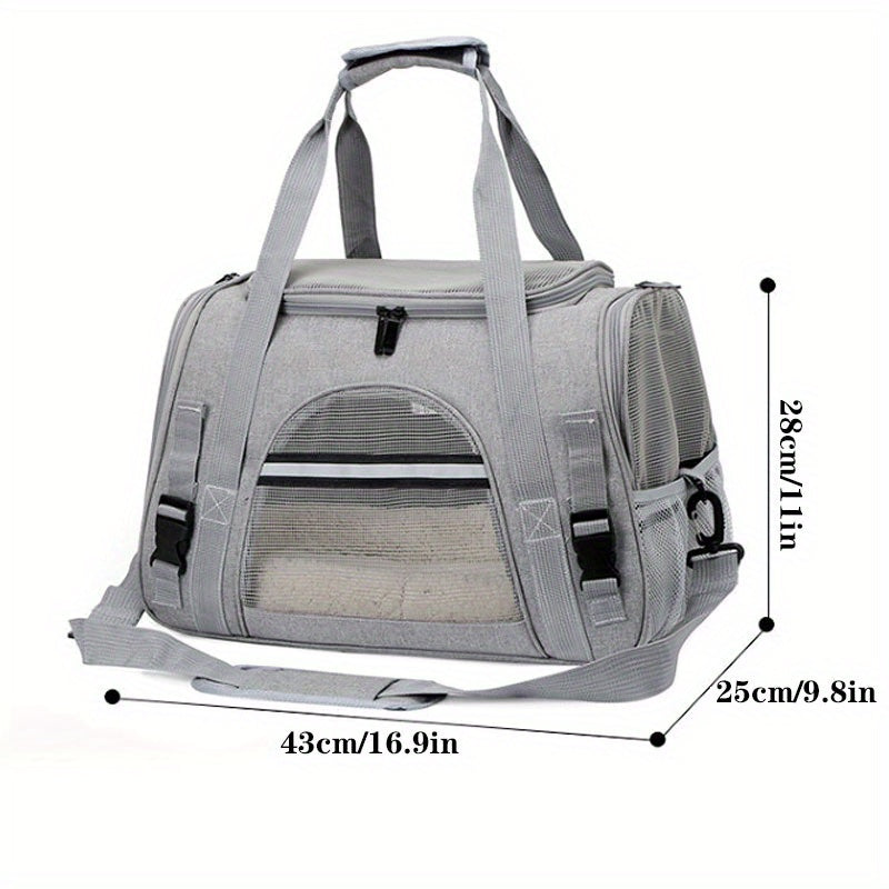 Ultra-Comfy Portable Pet Carrier Bag - Premium Plush Mat for Puppies & Kittens - Safe, Stylish & Hassle-Free Travel Solution for Outdoor Adventures