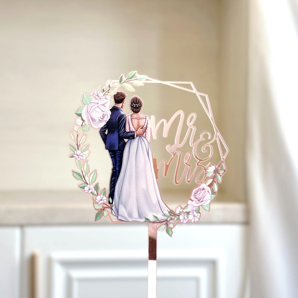 Ins Style MRMRS Color Printing Acrylic Cake Decoration Party Supplies