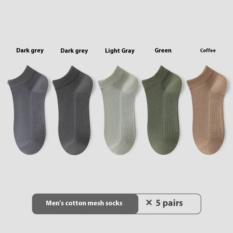 Cotton Anti-Pilling Ankle socks absorbing Invisible Tight Mesh Boat Socks