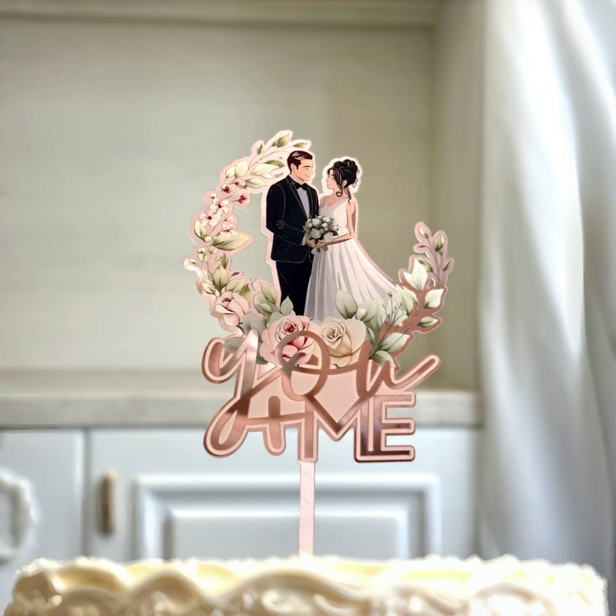 Ins Style MRMRS Color Printing Acrylic Cake Decoration Party Supplies