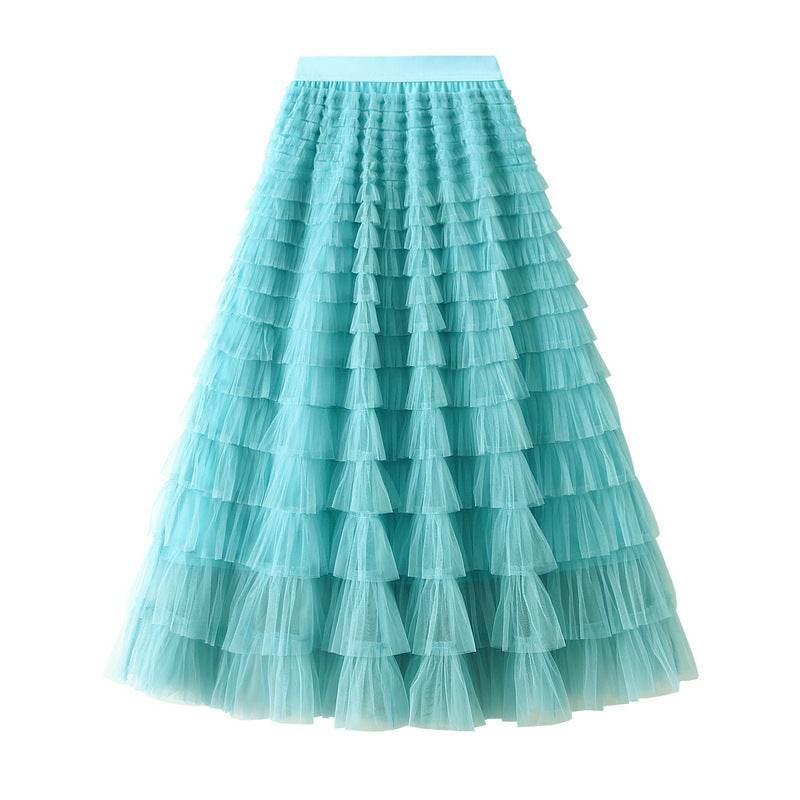 Cake Skirt Women's White Gauze long Layered tulle Skirt
