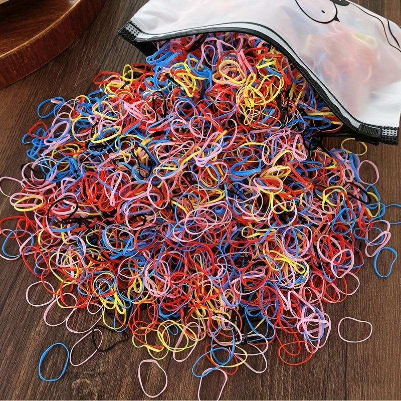 1000/2000pcs 1000/2000 Pcs Colorful Nylon Hair Ties & Headbands Set with Storage Bag for Girls