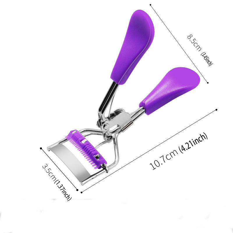 1pc Wide Angle Eyelash Curler With Built In Comb Eye Lash Clip Cosmetic Makeup Lash Curling Auxiliary Tool For Women Lash Curlers, Multicolor