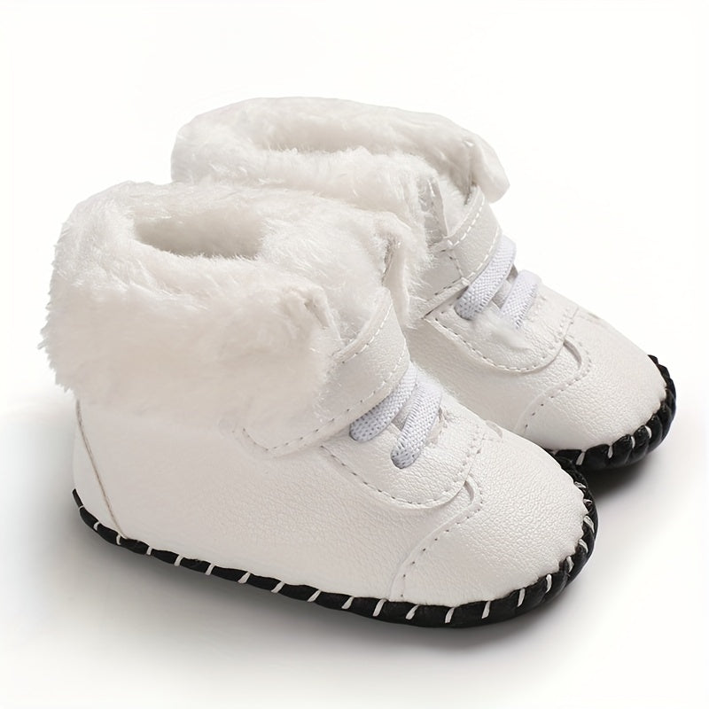 Baby Boys Girls Kawaii & Cute Warm Plush Booties, Comfortable Breathable Snow Boots For Infant Newborn Prewalkers