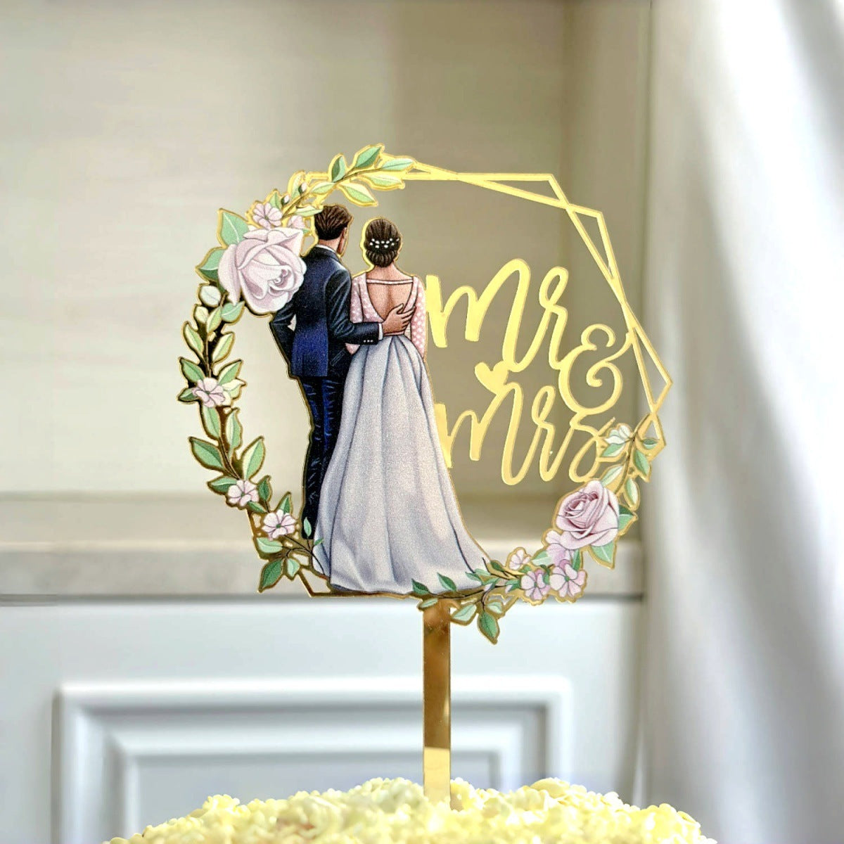 Ins Style MRMRS Color Printing Acrylic Cake Decoration Party Supplies