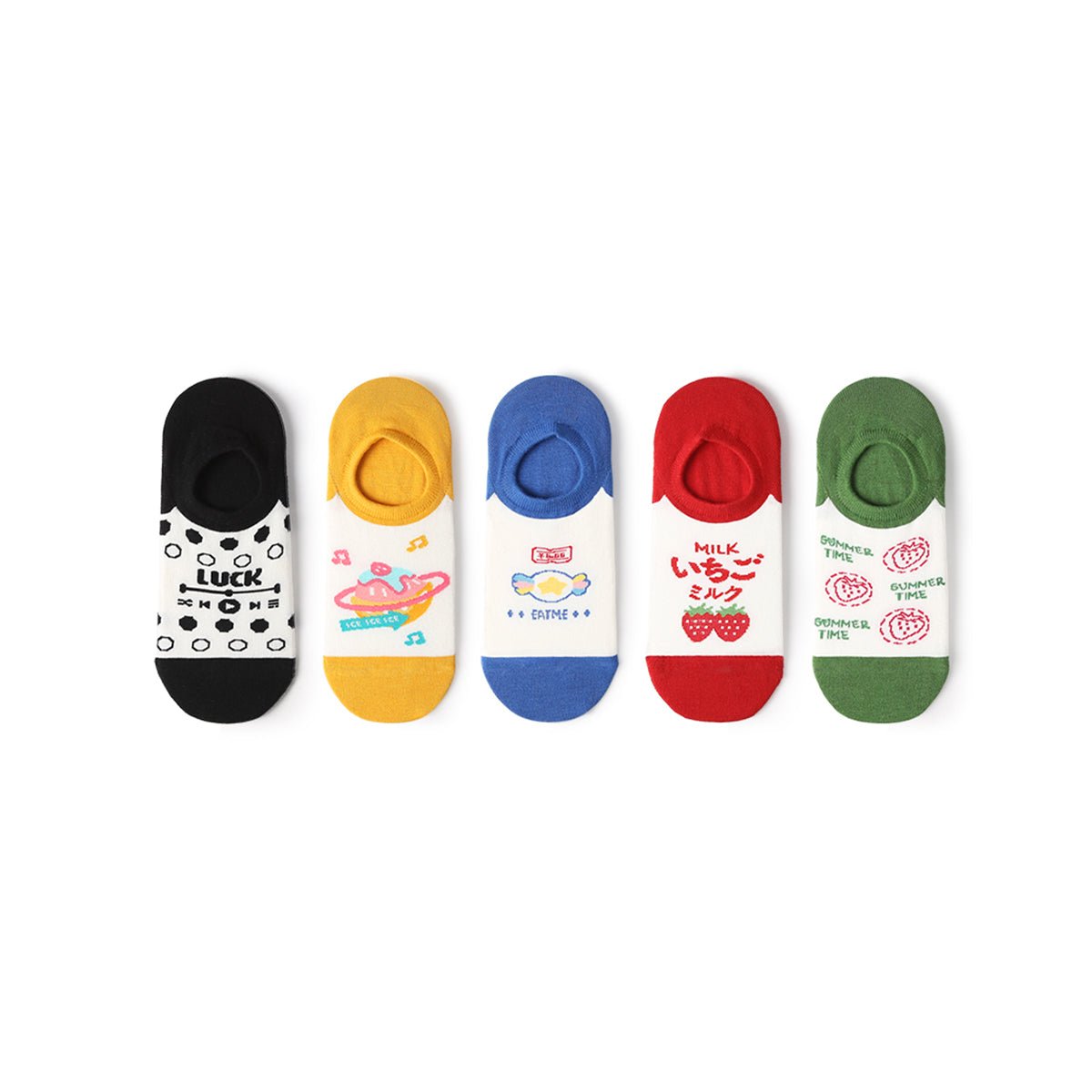 Eat Me Lightweight Invisible Summer Women 5pcs Ankle Socks Set-0