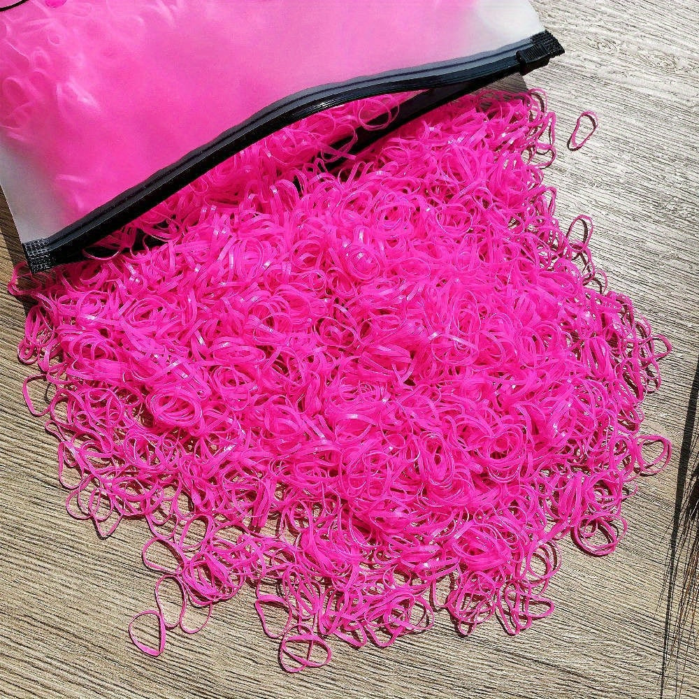 1000/2000pcs 1000/2000 Pcs Colorful Nylon Hair Ties & Headbands Set with Storage Bag for Girls