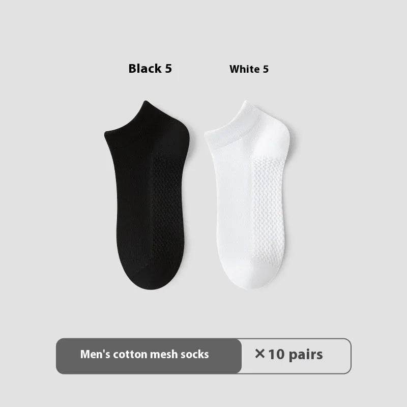 Cotton Anti-Pilling Ankle socks absorbing Invisible Tight Mesh Boat Socks