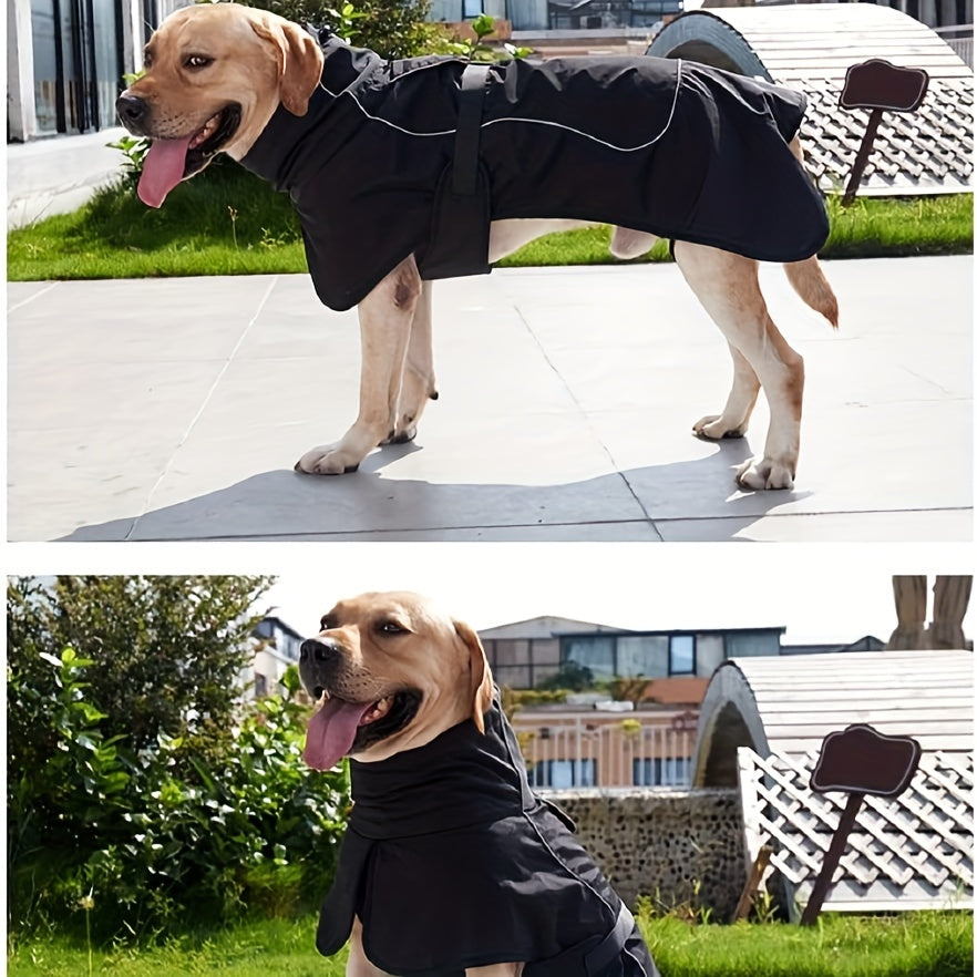 Waterproof Double-Layer Winter Dog Coats - Insulated, Windproof, and Reflective Dog Jackets for Large Dogs - Ideal for Rainy and Snowy Days, Easy to Put On and Take Off