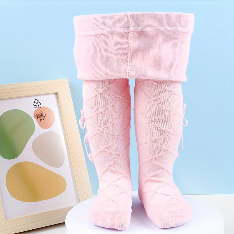 Adorable Baby Leggings With Soft Combed Cotton And Slip-on Pantyhose In Rose Petal Design