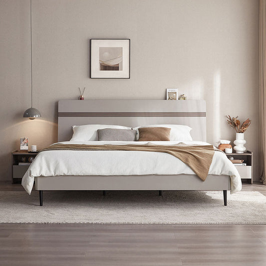 Elegant Grey Bed with Mattress Set-0