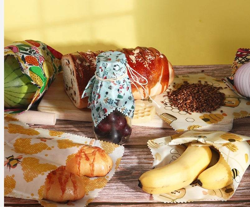 Grade Custom Size Pattern Reusable Eco friendly Food Beewax wrap