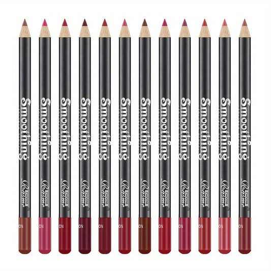 12 pcs Matte Lipstick Set with Lip Liner Pencil - Long-Lasting, Professional-Quality, Perfect for Valentine's Day Gifts