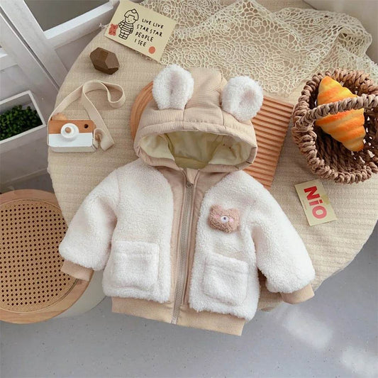 Children's Winter Jacket Bear Plus Velvet Cotton-padded Coat
