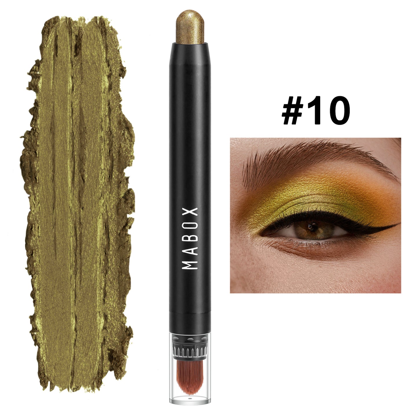 12 Color Eyeshadow Stick, Colorful Pearly Glitter Eyeshadow, Highlighter Swivel Eyeshadow Stick, Brightening Eyelid Waterproof Eyeshadow Makeup With Brush Head For Music Festival