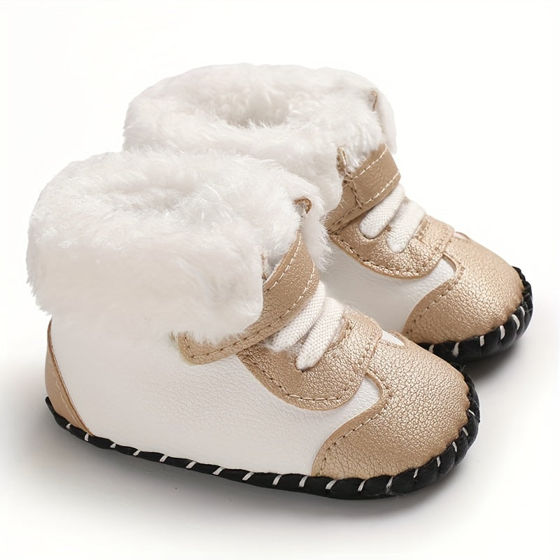 Baby Boys Girls Kawaii & Cute Warm Plush Booties, Comfortable Breathable Snow Boots For Infant Newborn Prewalkers