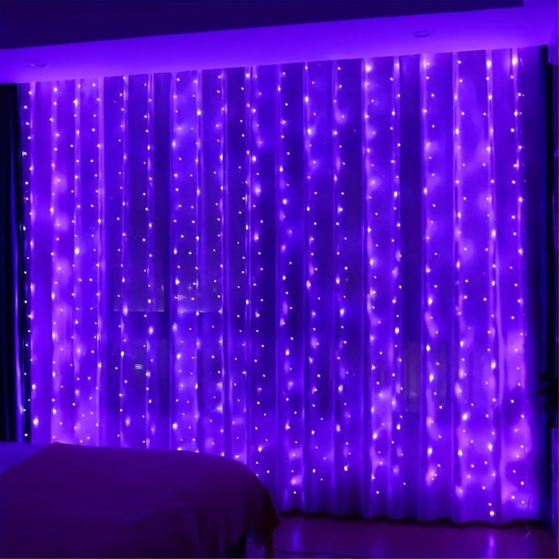 300 LED Warm Fairy Curtain Lights, 9.8 x 9.8ft - USB Powered, 8 Lighting Modes with Remote Control, Perfect for Bedroom & Party Decor, Includes Hook for Easy Hanging, LED Lights for Bedroom