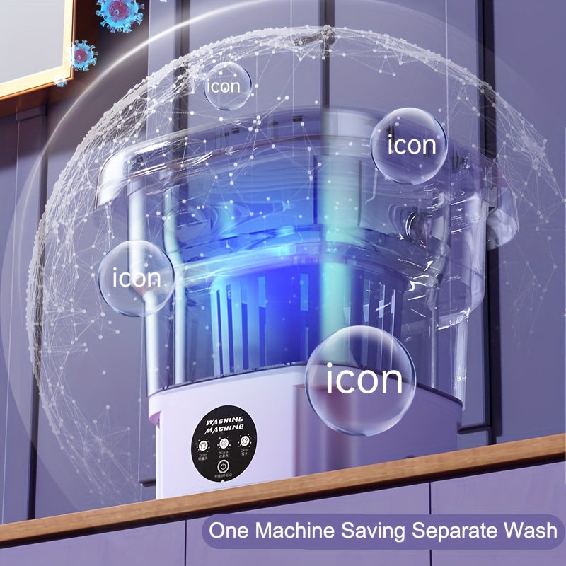 1pc Portable 2.11gal Washing Machine For Camping, RV, Travel, And Home Use - Perfect For Washing Underwear, Bras, Socks, And More
