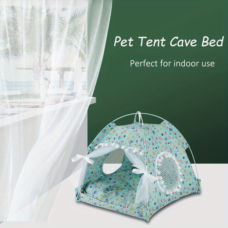 Portable Pet Tent with Breathable Cushion - Perfect for Small Dogs and Cats Christmas Gift