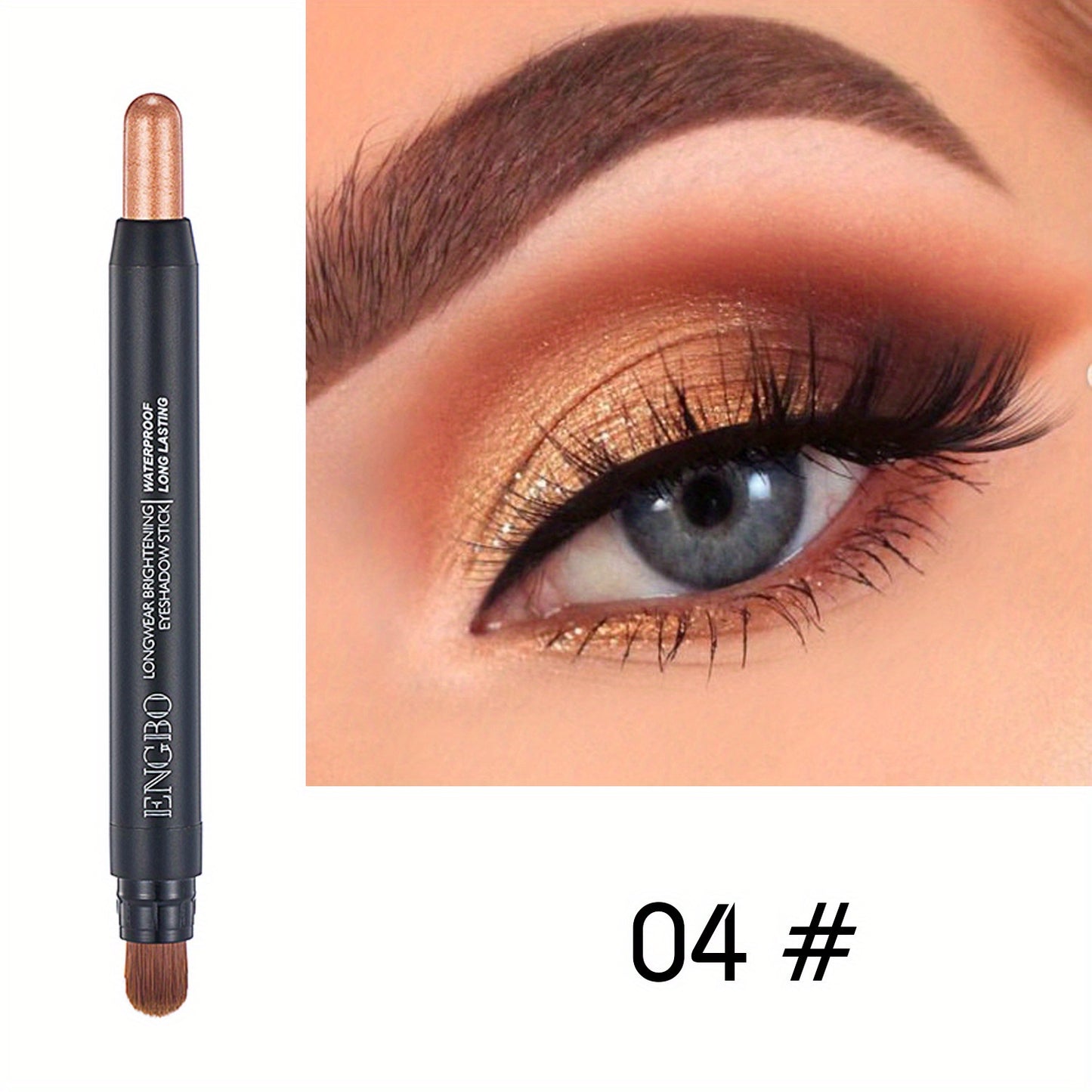 12-Color Smudge-Proof Eyeshadow Stick with Brush Head - Glitter, Matte, and Shimmer Crayon for Long-Lasting Makeup For Music Festival