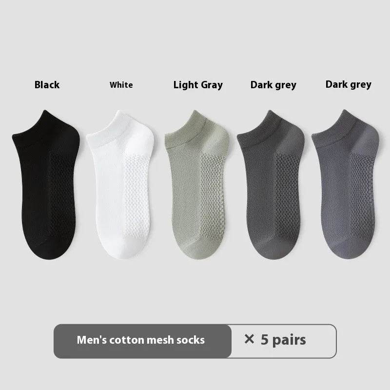 Cotton Anti-Pilling Ankle socks absorbing Invisible Tight Mesh Boat Socks