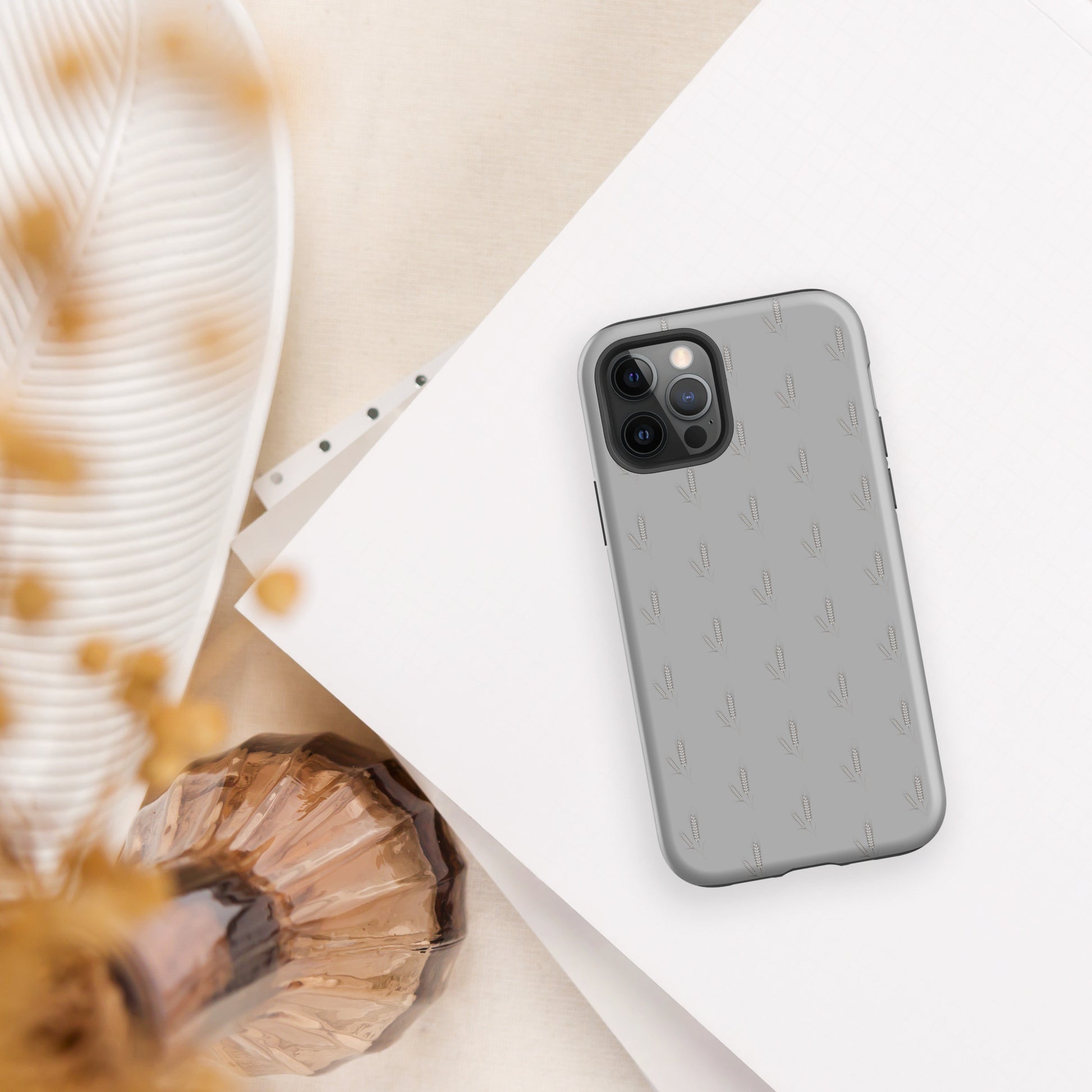 Grano Pattern Tough Case for iPhone® - Grey-5