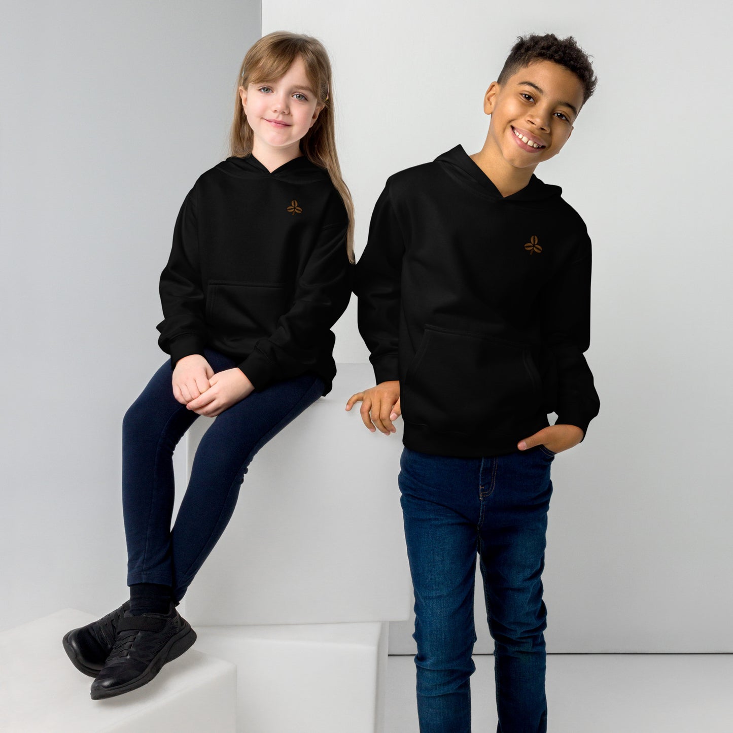 Coffee Clover Kids Fleece Hoodie-0