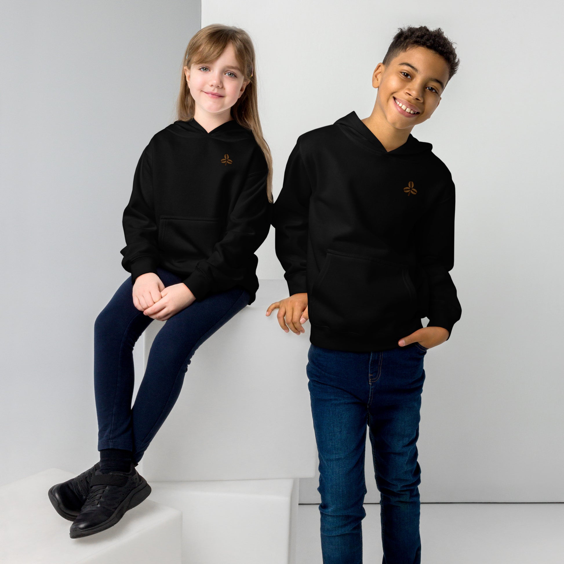 Coffee Clover Kids Fleece Hoodie-0