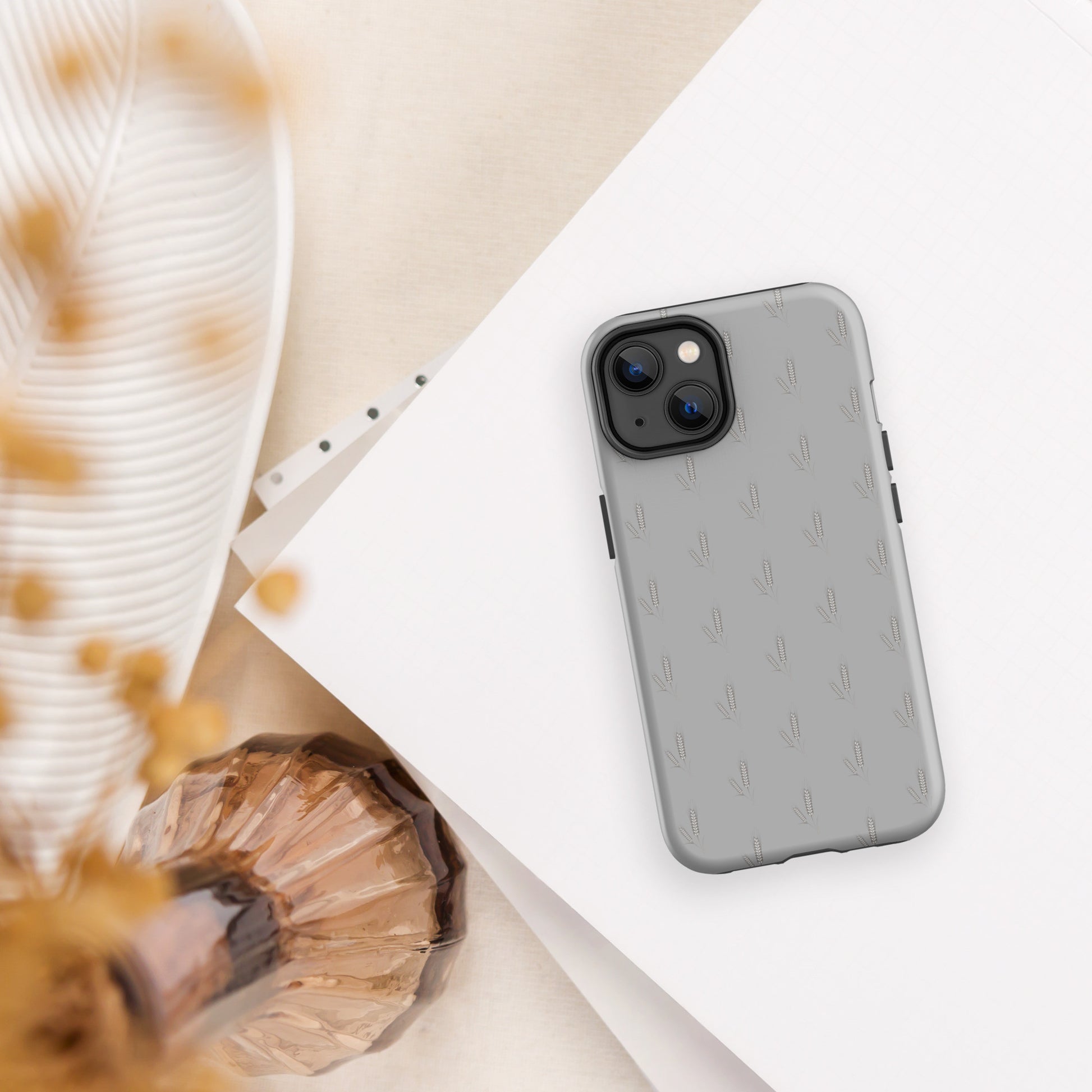 Grano Pattern Tough Case for iPhone® - Grey-11