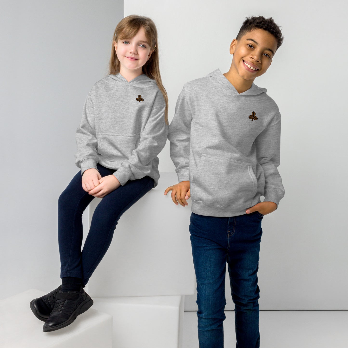 Coffee Clover Kids Fleece Hoodie-2