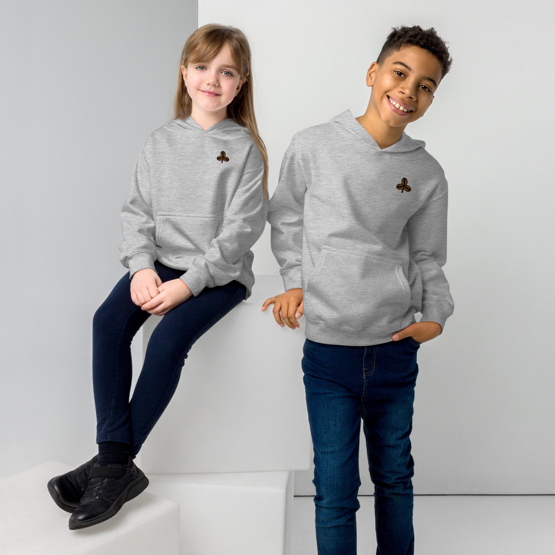 Coffee Clover Kids Fleece Hoodie-2