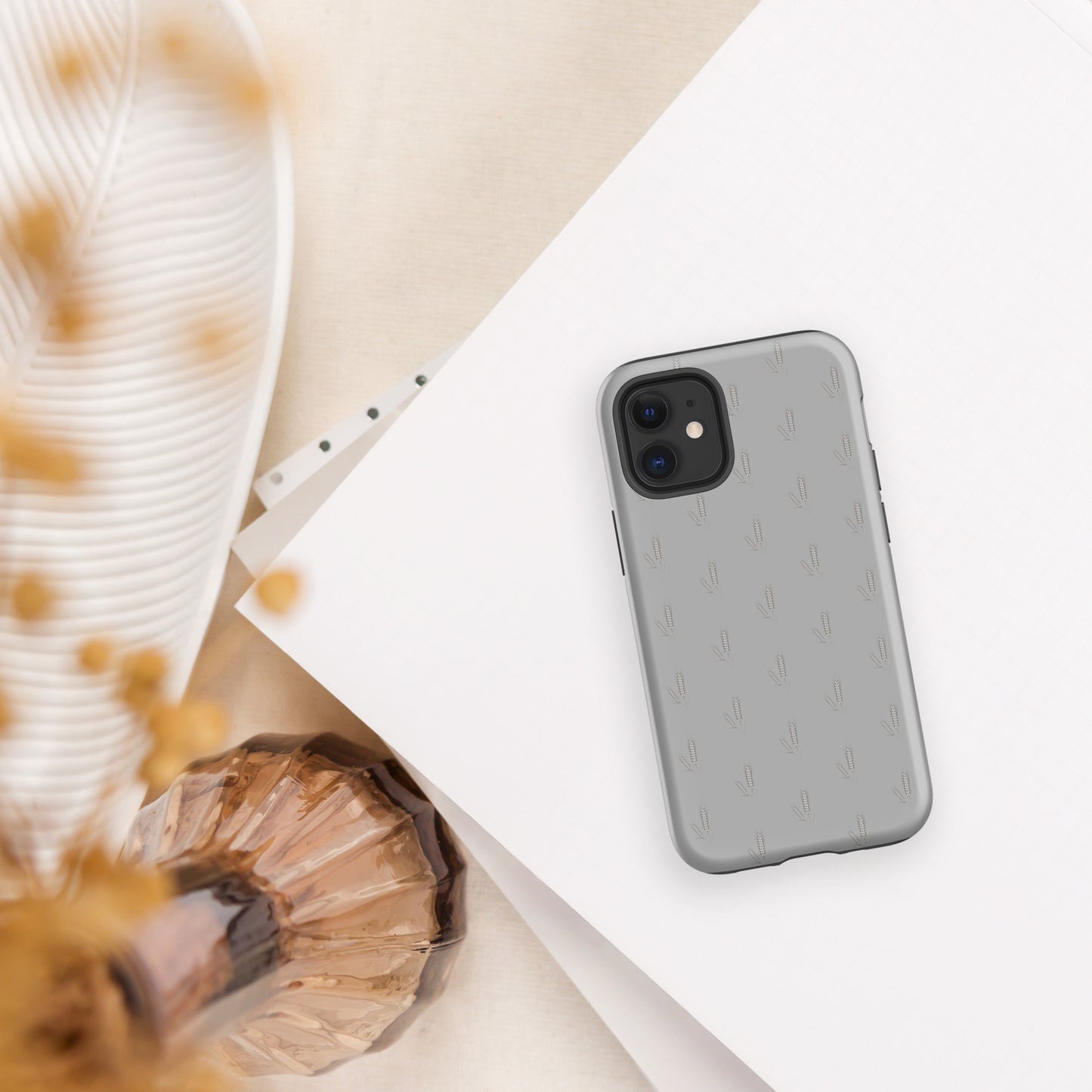 Grano Pattern Tough Case for iPhone® - Grey-3