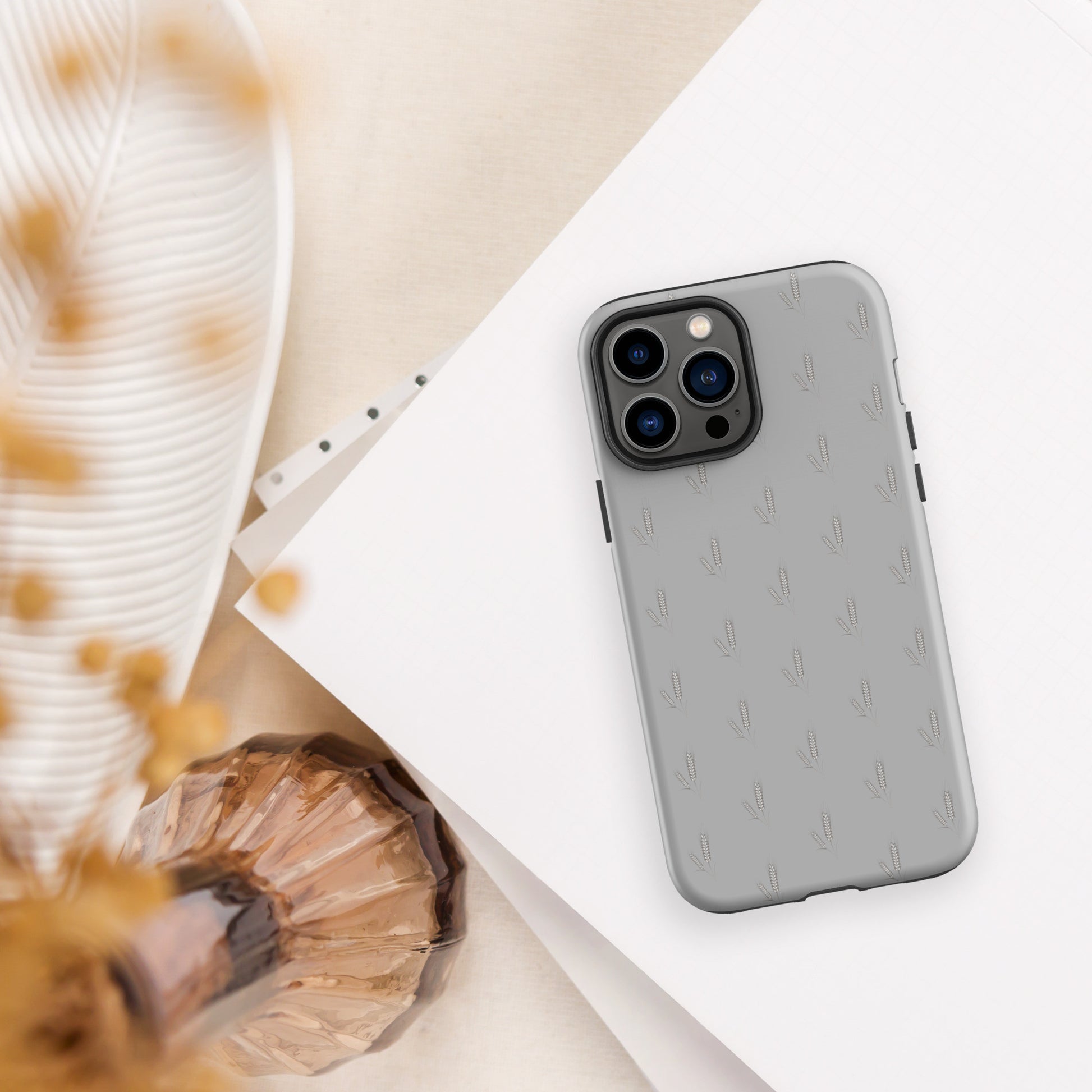 Grano Pattern Tough Case for iPhone® - Grey-10