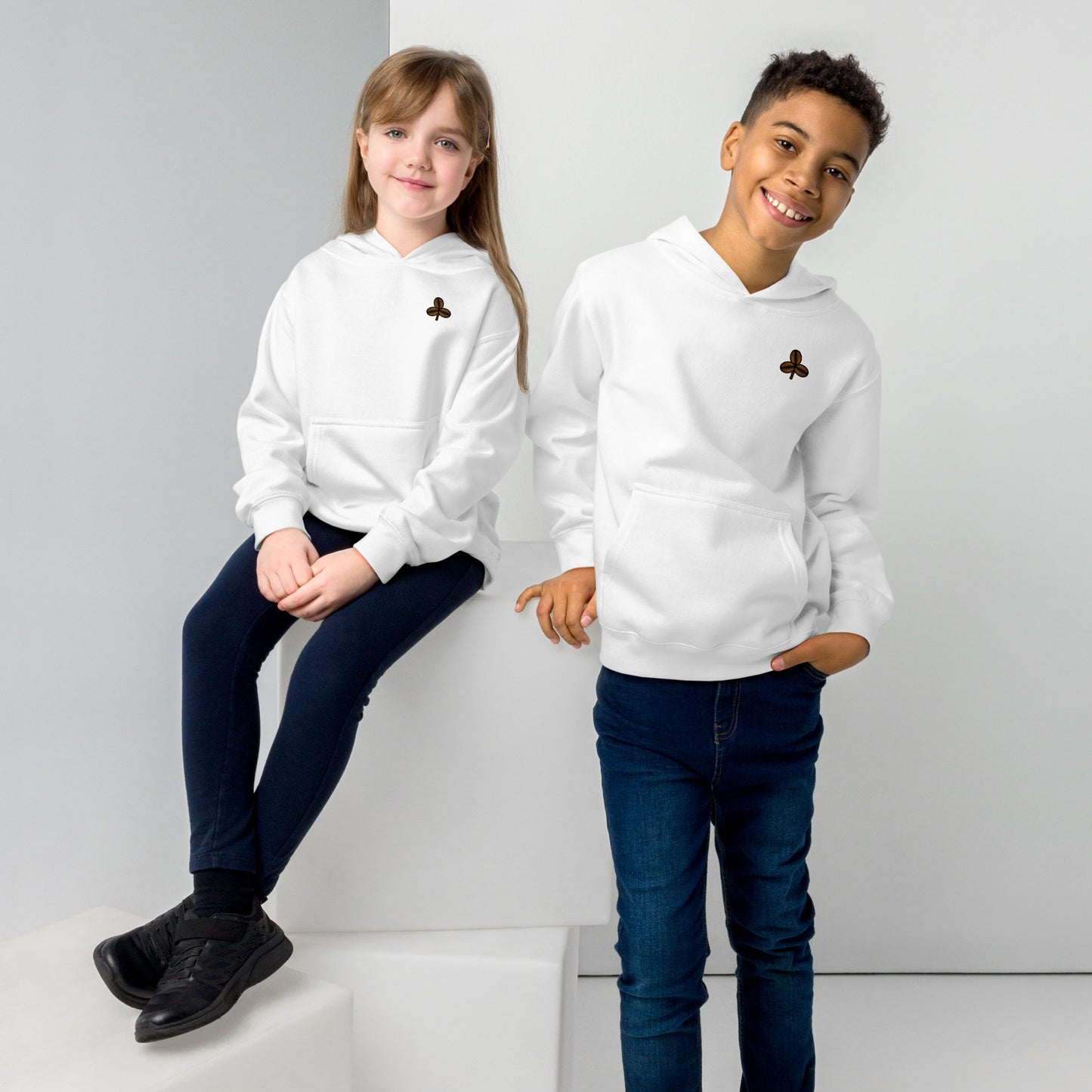 Coffee Clover Kids Fleece Hoodie-3