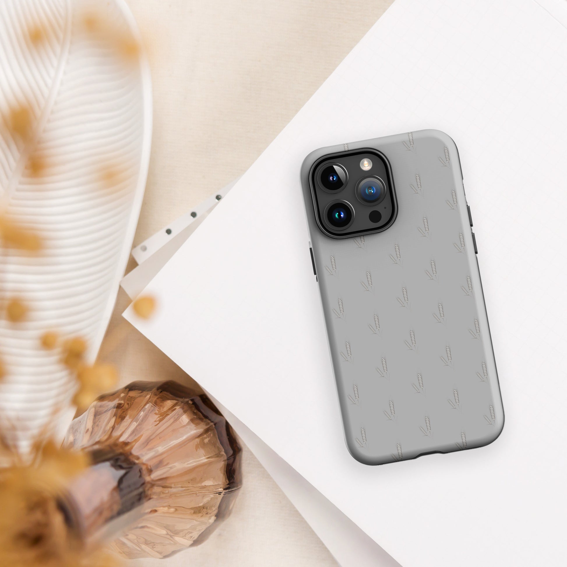 Grano Pattern Tough Case for iPhone® - Grey-18