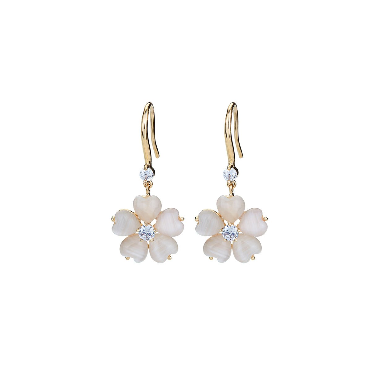 Flower Bone Gold Earrings-0
