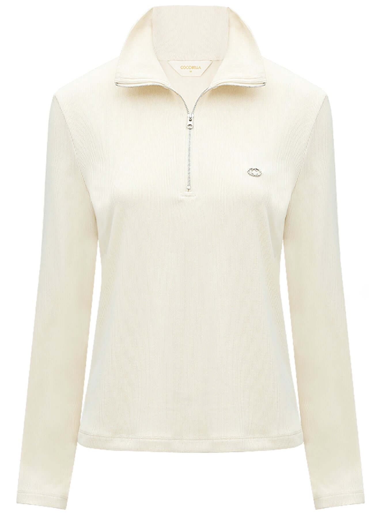 Form-Fitting Half-Zip Knit Top Shirt-3