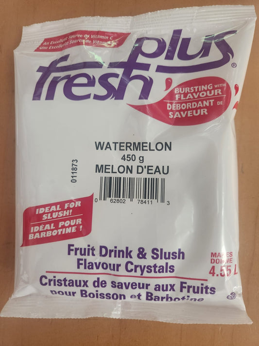 Fresh Plus Watermelon Drink Crystals - Drink and Slush Mix - Lynch - Case ( 12 x 450 grams)-0