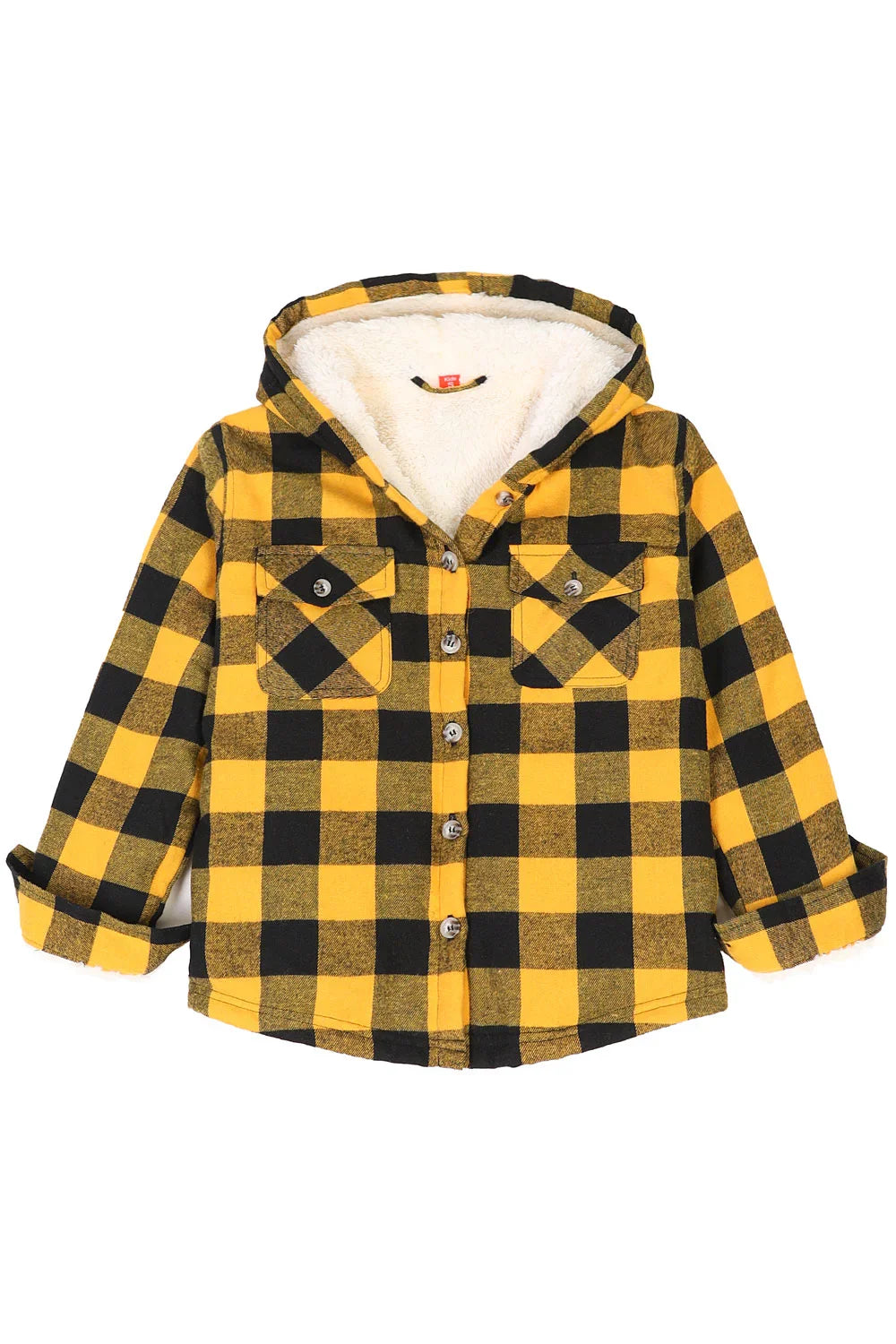 Girls Hooded Plaid Flannel Shirt Jacket,Sherpa Lined-8