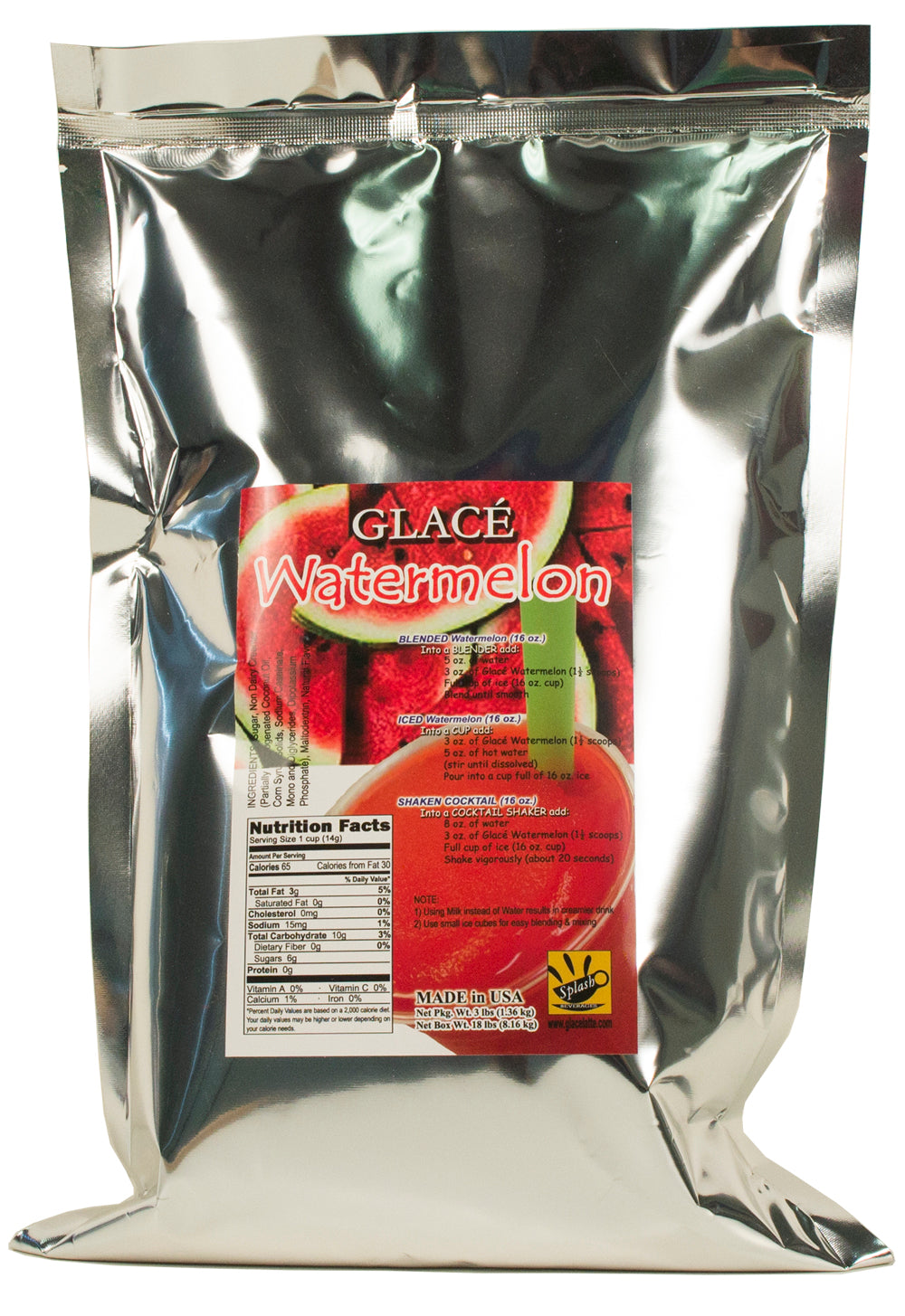Watermelon 4 in 1 Mix for Bubble Tea, Smoothies, Lattes and Frappes, 3 lbs. Bag (Case 6 x 3 lbs. Bags) - Made in the USA-0