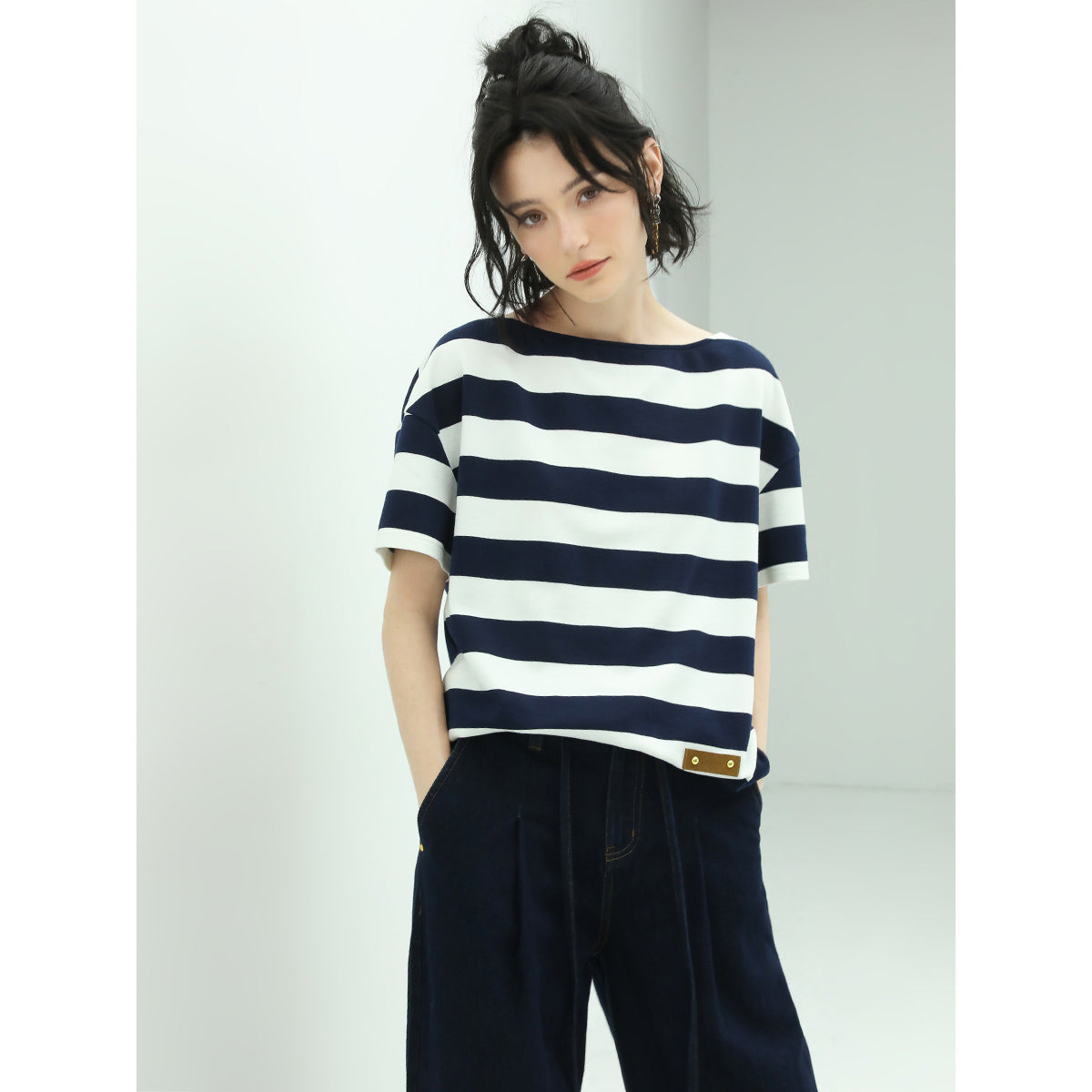 Goodwill Nautical Short Sleeved Striped Knitted Tee-0