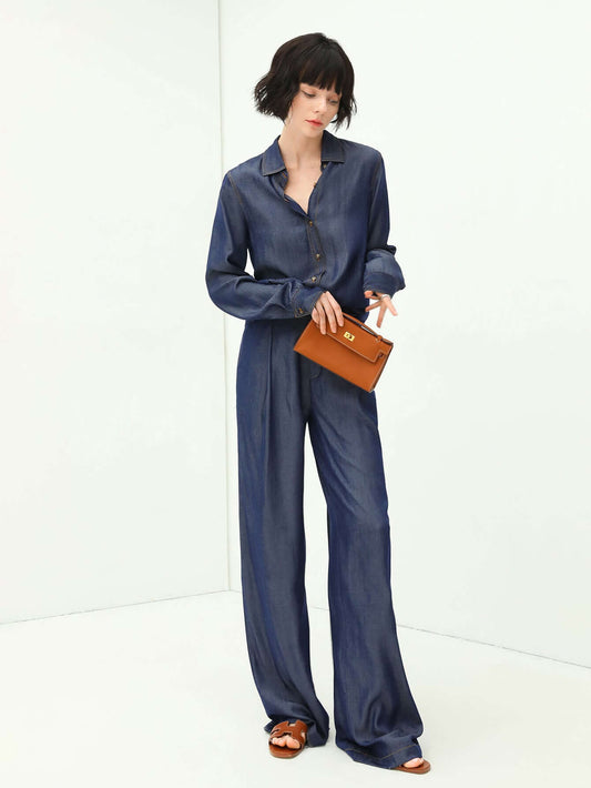 High Waisted Jeans in Navy-0